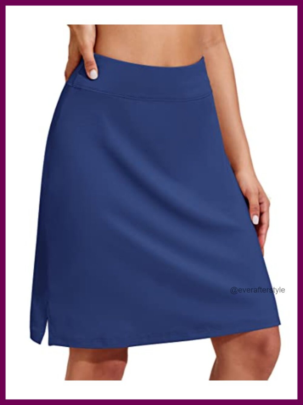 Knee Length Skort High Waisted Golf Skorts with Pockets Moisture Wicking Tummy